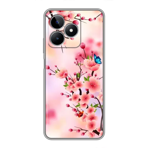 Чехол с рисунком «Бабочки на сакуре» для Realme C53