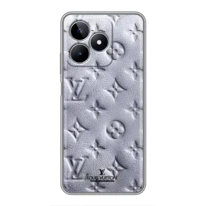 Текстурный Чехол Louis Vuitton для Реалми с53 (Белый ЛВ)
