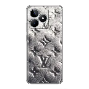 Текстурный Чехол Louis Vuitton для Реалми с53 (Бежевый ЛВ)
