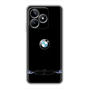 Силиконовый бампер с картинкой машины на Realme C53 (Черный BMW)