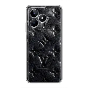 Текстурный Чехол Louis Vuitton для Реалми с53 (Черный ЛВ)