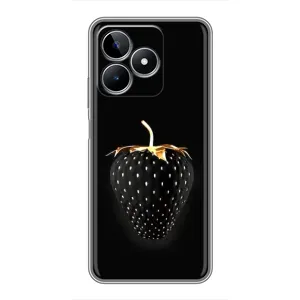 Чехол с изображением  вкусной еды для Realme C53 (Чёрная клубника)