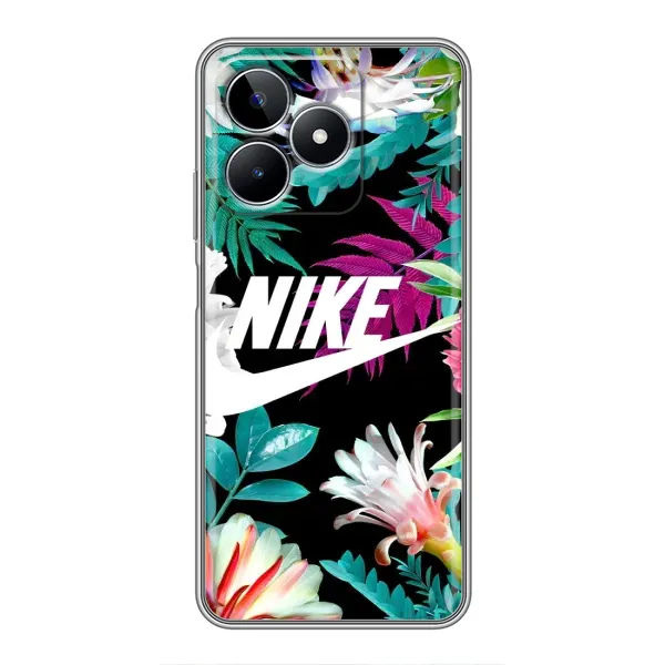Чехол с рисунком «Цветочный Nike» для Realme C53 Чехол с рисунком «Цветочный Nike» для Realme C53