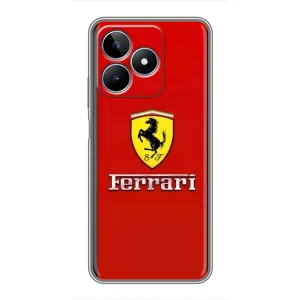 Силиконовый бампер с картинкой машины на Realme C53 (Ferrari Logo)