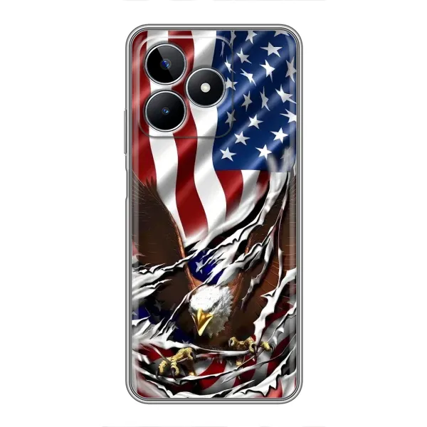 Чехол с рисунком «Флаг USA» для Realme C53 Чехол с рисунком «Флаг USA» для Realme C53