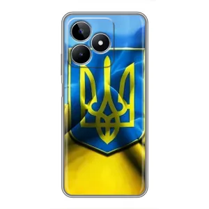 Чехол с картинкой (Патриотический ГЕРБ) на Realme C53 (Герб и Флаг Украины)