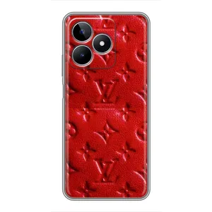Текстурный Чехол Louis Vuitton для Реалми с53 (Красный ЛВ)