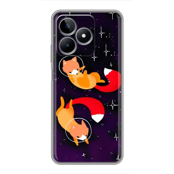 Чехол с рисунком «Лисы» для Realme C53
