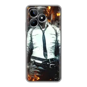 Силиконовый чехол с картинкой "Герой Pubg" на Realme C53 (Man Пубг)
