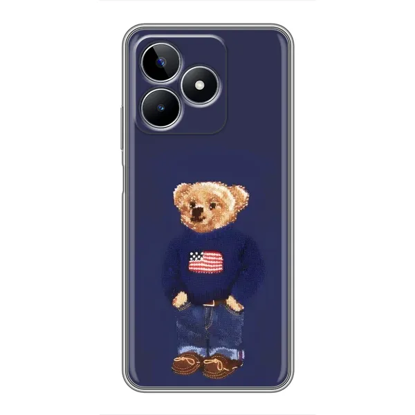 Чехол с рисунком «Мишка USA» для Realme C53 Чехол с рисунком «Мишка USA» для Realme C53
