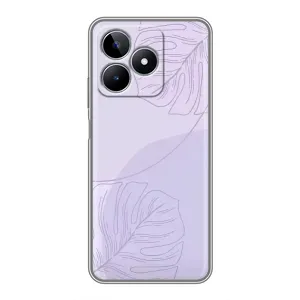 Чехол цветочный дизайн для Realme C53 (Монстера фиолетовая)