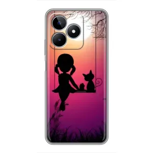 Девчачий Чехол для Realme C53 (На качели)