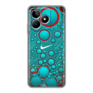Силиконовый Чехол на Realme C53 с картинкой Nike (Найк зеленый)