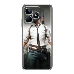 Силиконовый чехол с картинкой "Герой Pubg" на Realme C53 (Пабг)