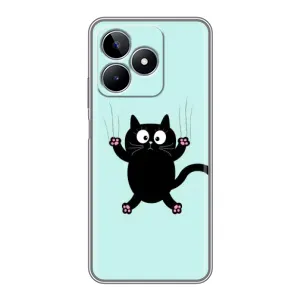 Силіконовий чохол з котиком для Realme C53 (Падаючий кіт)