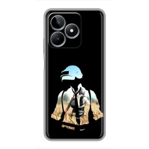 Силиконовый чехол с картинкой "Герой Pubg" на Realme C53 (Пубг мен)