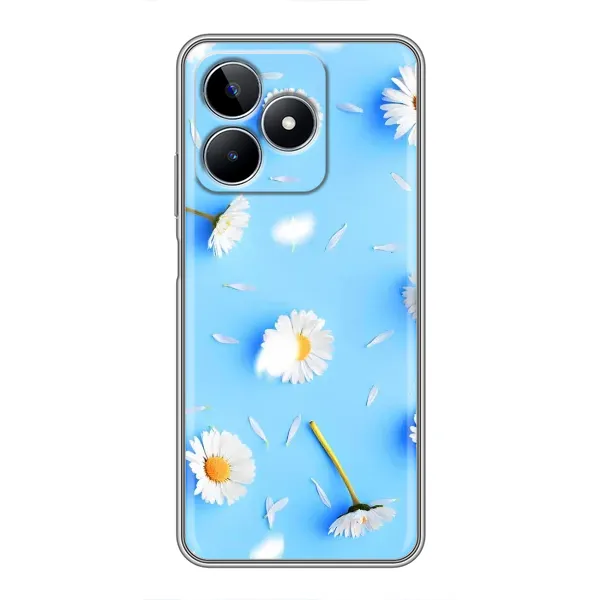 Чехол с рисунком «ромашки на голубом» для Realme C53