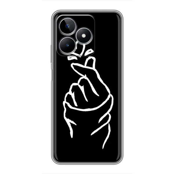 Чехол с рисунком «Сердце на черном» для Realme C53 Чехол с рисунком «Сердце на черном» для Realme C53