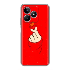 Чохол (Знак сердечка) для Realme C53 (Сердечко на червоному)