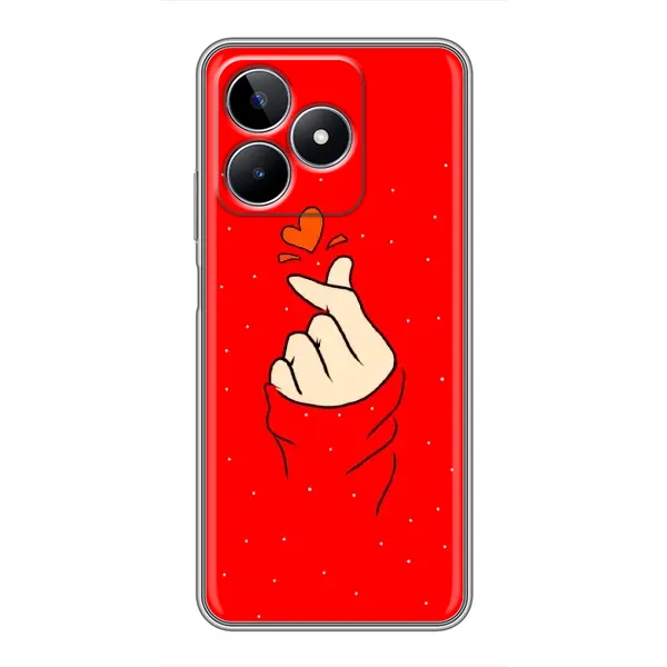 Чехол с рисунком «Сердце на красном» для Realme C53 Чехол с рисунком «Сердце на красном» для Realme C53