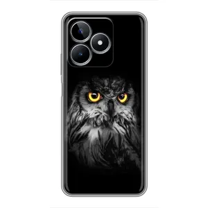 Чехлы с принтом СОВЫ для Realme C53 (Сова на чёрном)