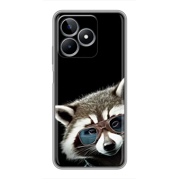 Чехол с рисунком «Стильный Енот» для Realme C53 Чехол с рисунком «Стильный Енот» для Realme C53