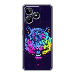 Силіконовий бампер з картинкою звірів для Realme C53 (Тигр-Арт)