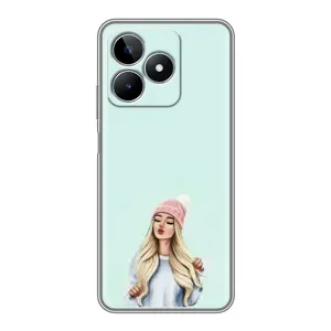 Силіконовый Чохол на Realme C53 з картинкой Модных девушек (В шапці)