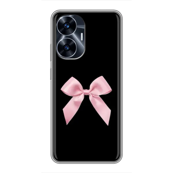 Чехол с рисунком «Бант на черном» для Realme C55 Чехол с рисунком «Бант на черном» для Realme C55