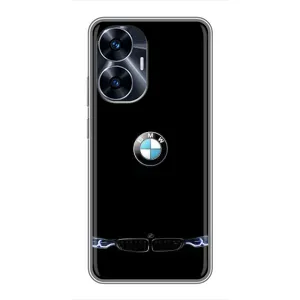 Силиконовый бампер с картинкой машины на Realme C55 (Черный BMW)