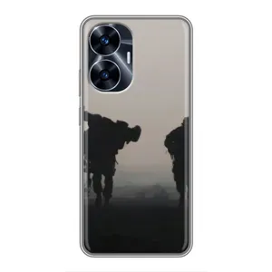 Чехлы на военную тематику для Realme C55 (Бой солдат)