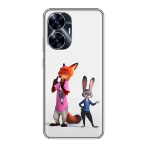 Силиконовый чехол с принтом Зоотрополіс для Realme C55 (Джуди и Ник)