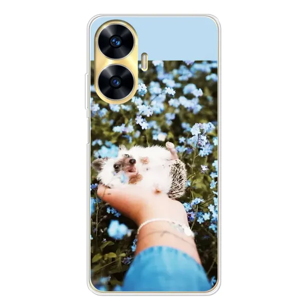 Чехол с рисунком «Ежик на руках» для Realme C55