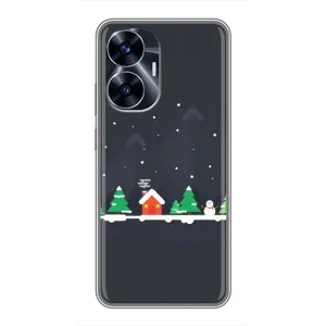 Силіконовий бампер на різдво для Realme C55 (Місто зимове)