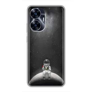 Силіконовый Чохол з принтом "Космонавти" на Realme C55 (Космонавт романтик)