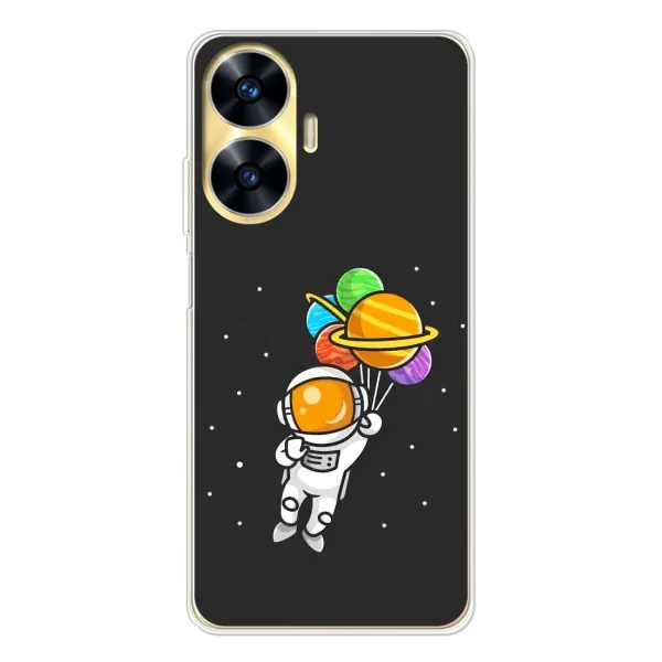 Чехол с рисунком «Космонавт с шариками» для Realme C55 Чехол с рисунком «Космонавт с шариками» для Realme C55