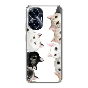 Силиконовый чехол с котиком для Realme C55 (Коты)