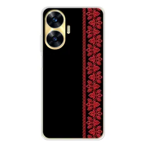 Силиконовый Чехол на Realme C55 (Красная Вышиванка)