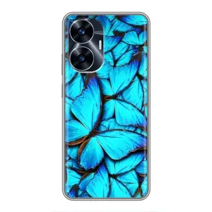 Силиконовый бампер с картинкой животных для Realme C55 (Крылья бабочек)