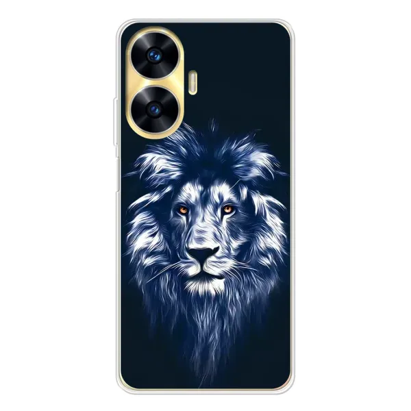 Чехол с рисунком «Лев - синий» для Realme C55 Чехол с рисунком «Лев - синий» для Realme C55