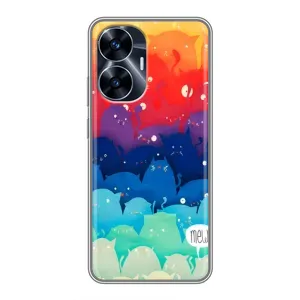 Силиконовый чехол с котиком для Realme C55 (Mew)