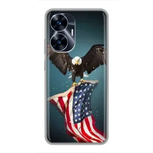 Чохол Прапор USA для Realme C55 (Орел і прапор)
