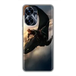 Чехол дракон Беззубик для Realme C55 (Полет Беззубика)