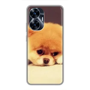 Чехол (ТПУ) Милые собачки для Realme C55 (Померанский шпиц)