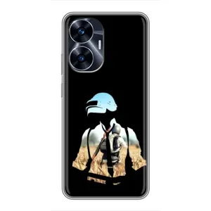 Силиконовый чехол с картинкой "Герой Pubg" на Realme C55 (Пубг мен)