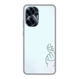 Чехлы (Знак сердечка) на Realme C55 (Сердце на голубом)