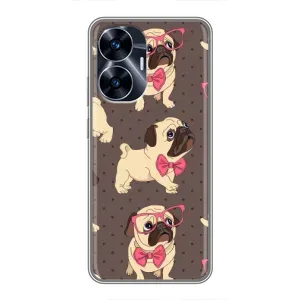 Чехол (ТПУ) Милые собачки для Realme C55 (Собачки Мопсики)
