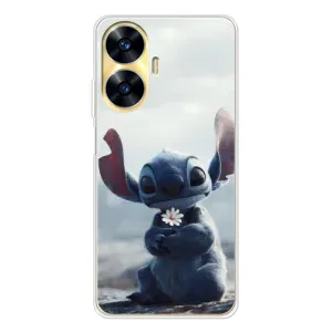 Чехол с рисунком Стич для Realme C55 (Стич с цветочком)