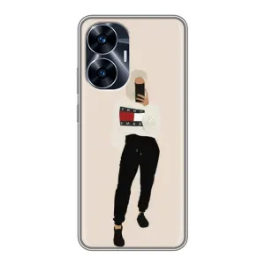 Силиконовый Чехол на Realme C55 с картинкой Стильных Девушек (Стильная)