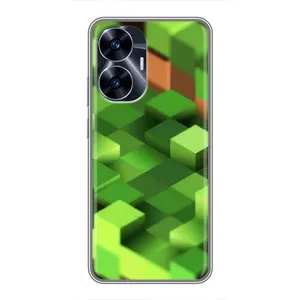 Чехлы для Realme C55 (Персонажи Майн Крафт) (Текстура)